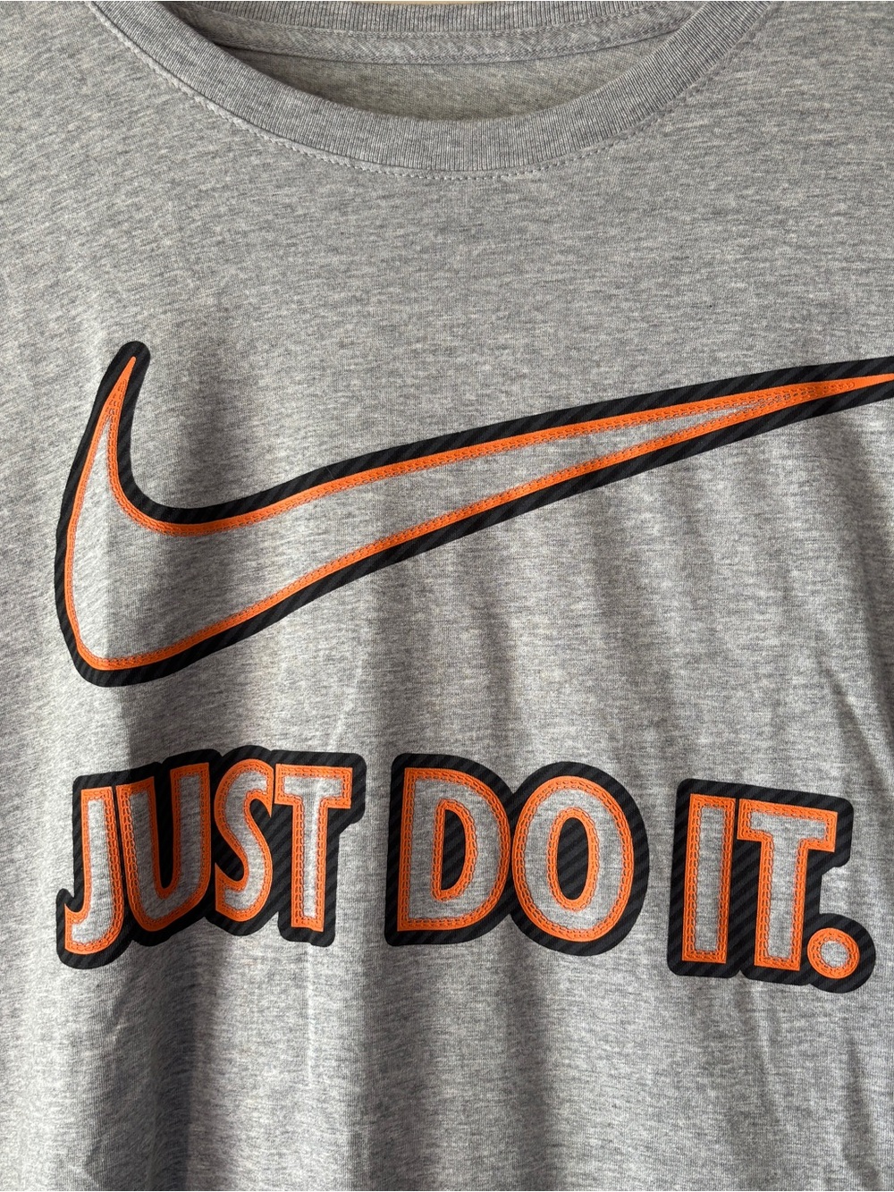 Nike Grey Tee with Orange & Black Logo